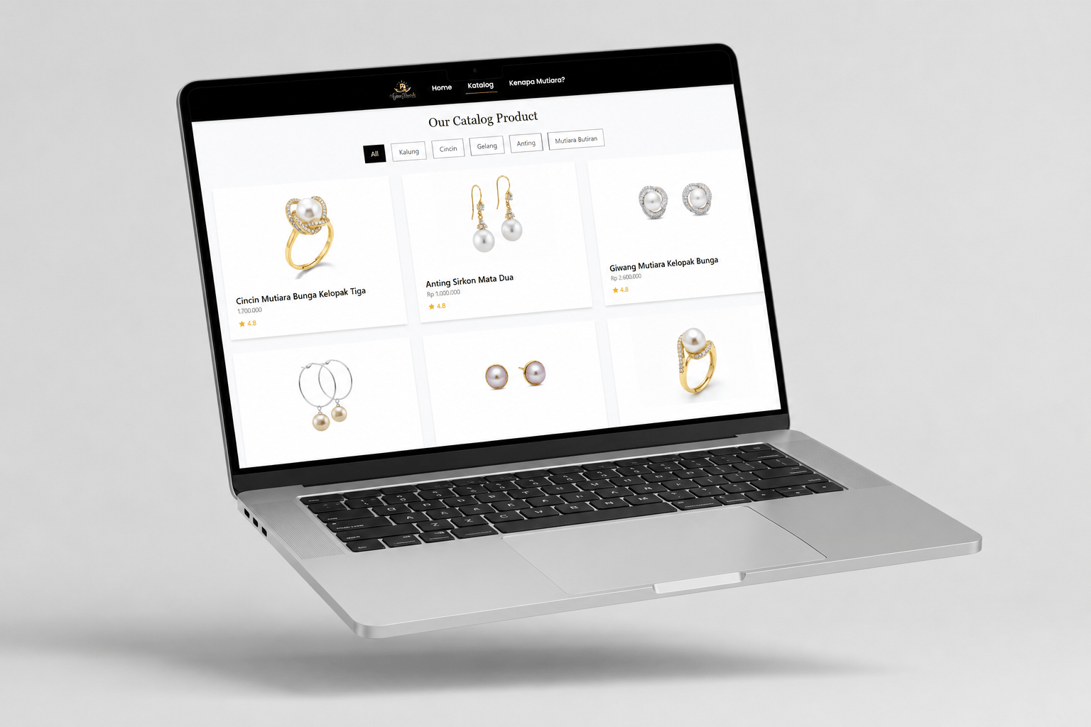 Pembuatan Website Profile & Katalog Produk Gem Pearls